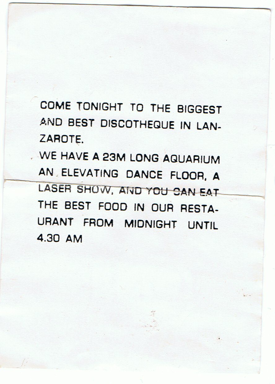 Joker disco Puerto del Carmen Lanzarote.